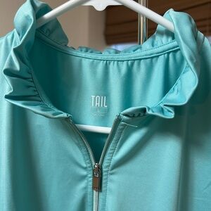 Tail Aqua Zyra Sleeveless Ruffled Zip Top